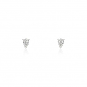 White Gold Pear Cut Diamond Earrings 0.80ct TDW